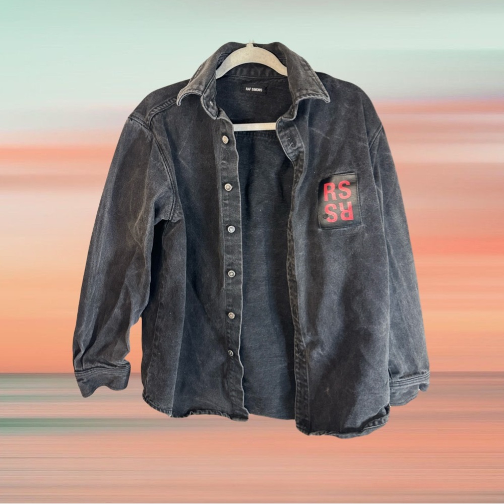 RAF Simons RS Acid Washed Black Denim Shirt